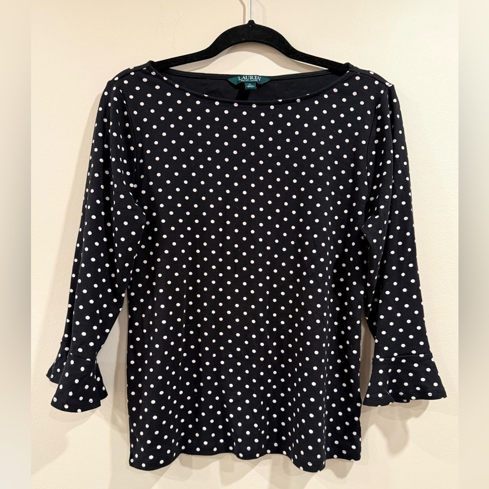 🔥Ralph Lauren Black Polka Dot Women's Top🔥